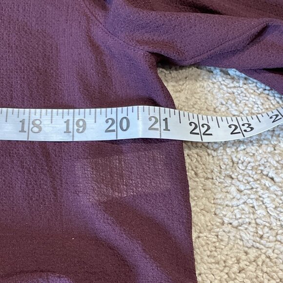 Max Studio Peplum Top Blouse Women's L Burgundy Bell Sleeve Glam Castlecore - Picture 6 of 10